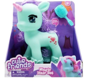 Happy Line Cutie Friends Green Unicorn Magic Hair Set