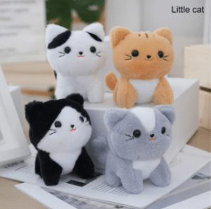 12CM Cartoon Kitty Cat Plush Toy Kitty Small Size Stuffed DollChristmas New Year Gift Toys For Kids